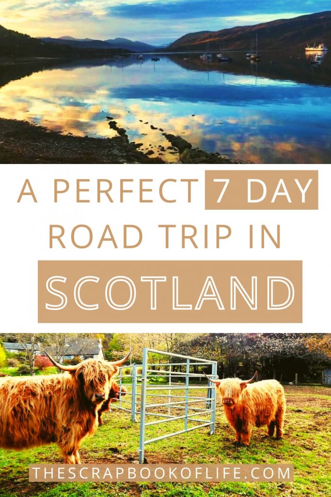 Pinterest image for a 7 day motorhome itinerary for Scotland
