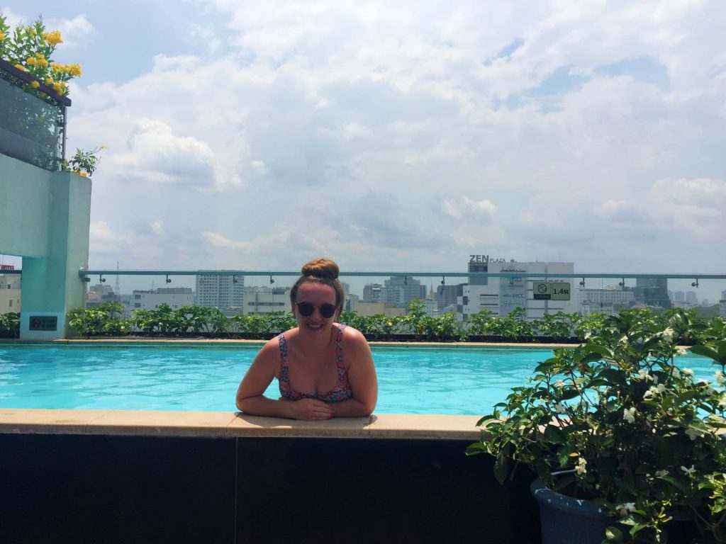 Rooftop pool in Ho Chi Minh City - 2 Weeks In Vietnam Itinerary [North To South] + How Much It Costs!