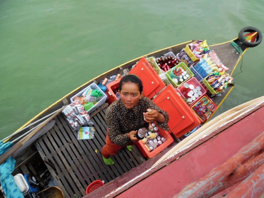 Floating shop on Tonle Sap Lake, Cambodia