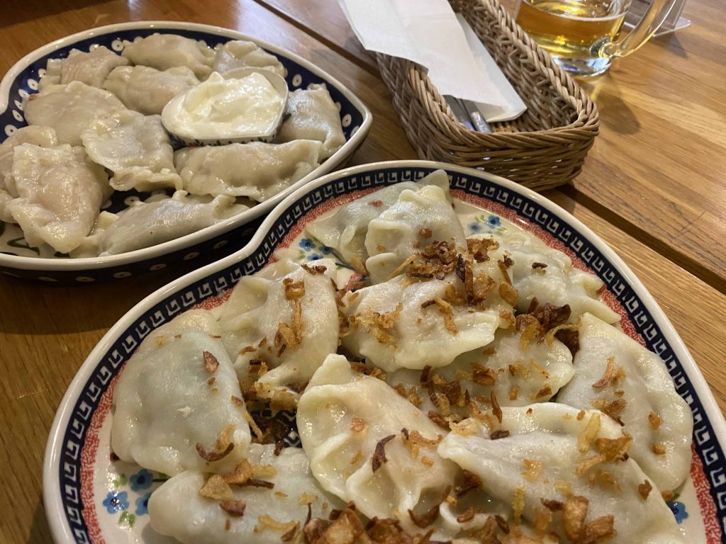 Polish dumplings at Mirror Bistro in Krakow: 3 Days In Krakow - Very Best Krakow Itinerary [Eat, See & Do] + Exact Cost!